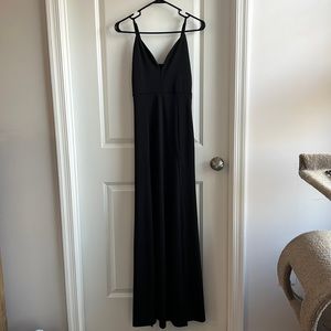 Long Maxi Satin black dress
